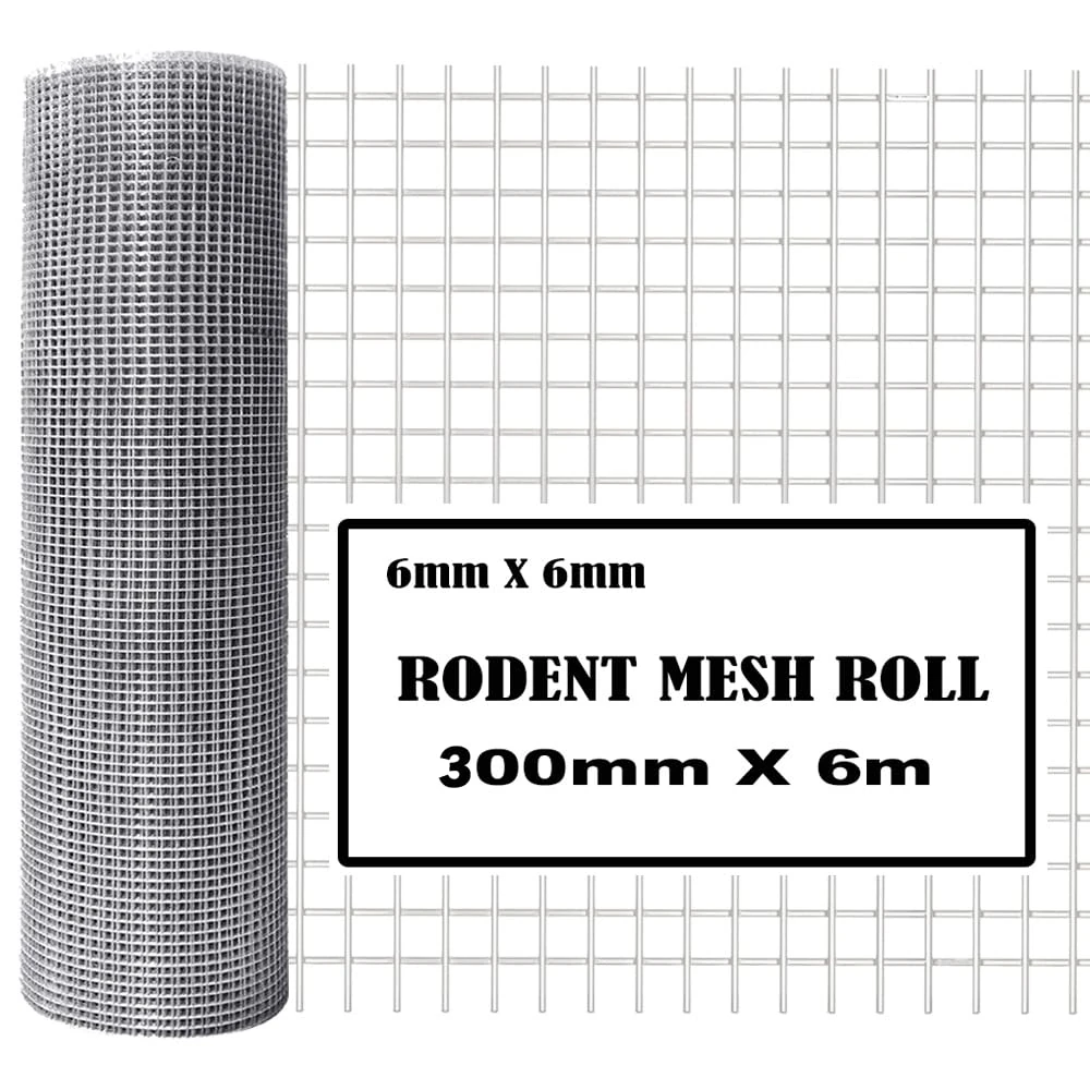 Space-IOT 30cm X6M, Rodent Wire Mesh,Rodent Mesh Rolls,Welded Metal Plants Mesh,Pest Prevention for Filling In Gaps Around The Home & Garden,Stop Mice, Mouse, Squirrel, Bird Access