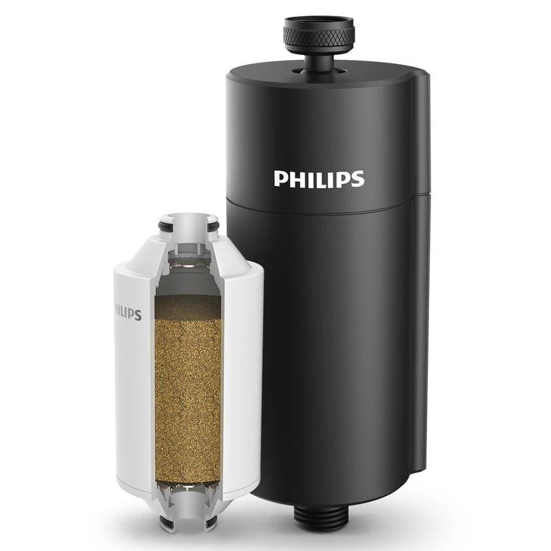 PHILIPS AWP1775BK/37 Showerhead Water Filter, Black