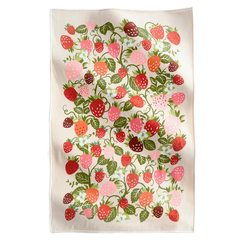 Vera Bradley Fleece Plush Throw Blanket, Strawberry Vines