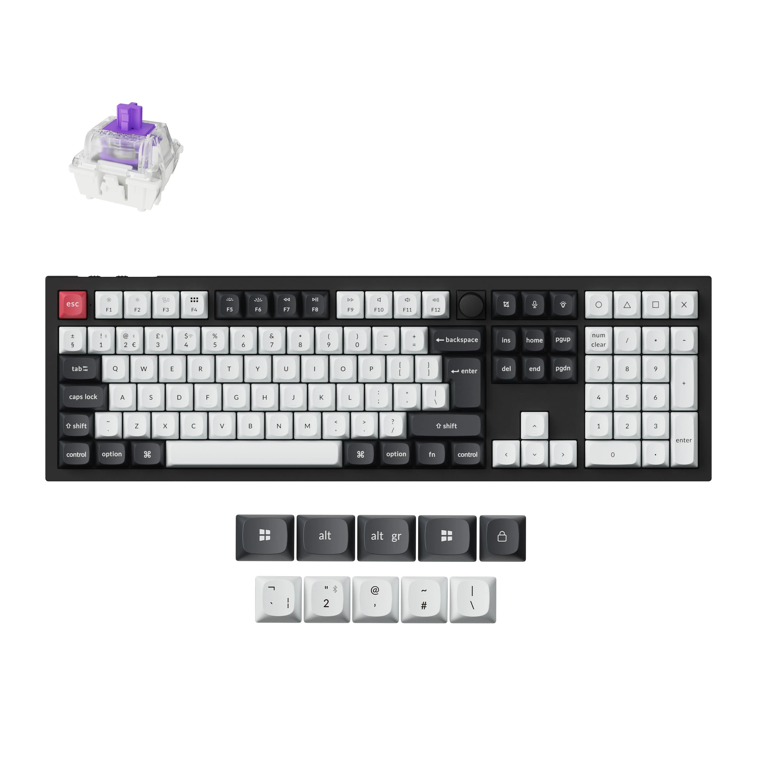 Keychron Q6 HE Custom Knob Full Metal Mechanical Gaming Keyboard, Full Size Hot-Swap with Hall Effect Gateron Double-Rail Magnetic Nebula Switch, 2.4 GHz/Bluetooth/Wired - Carbon Black - UK Layout