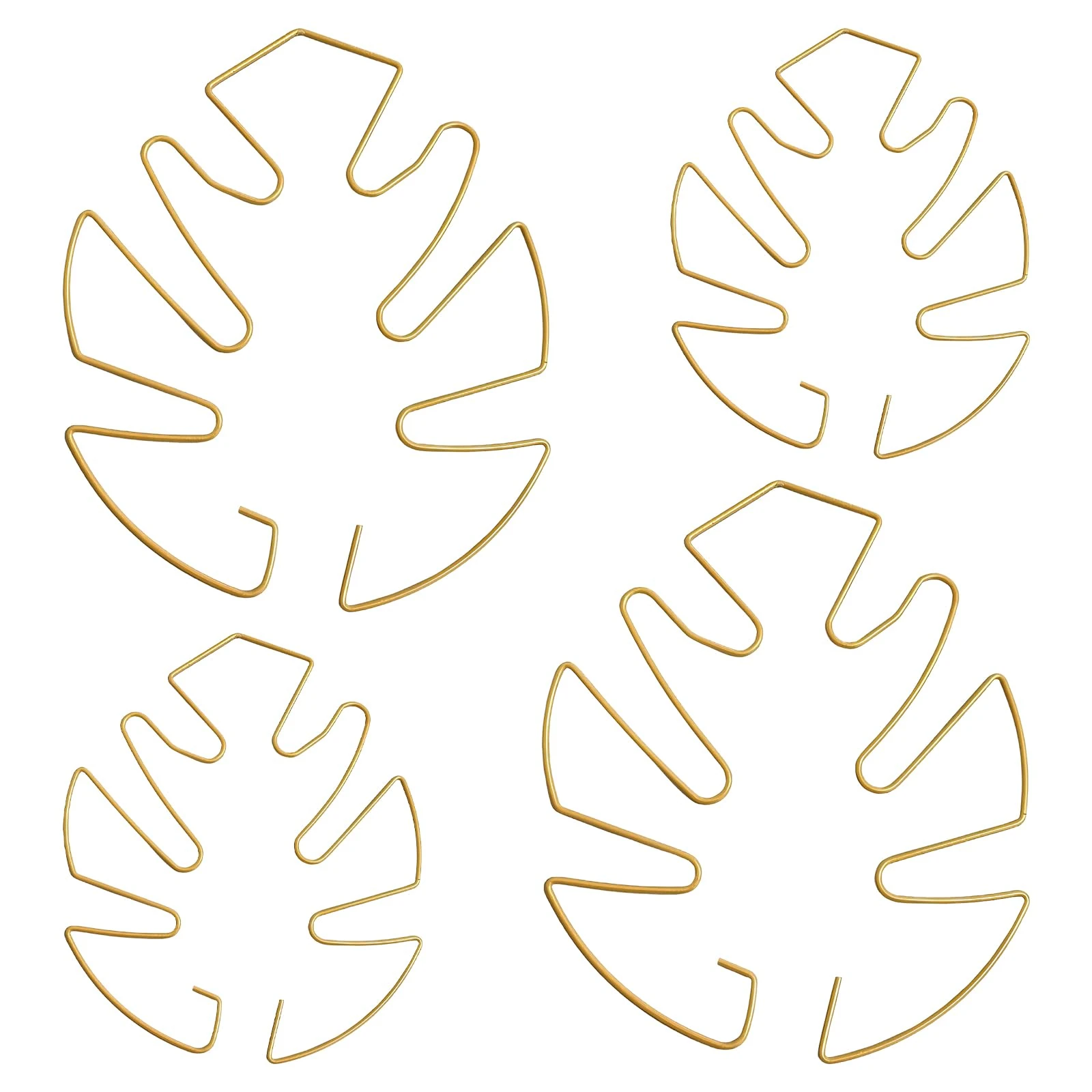 4Pcs Monstera Plant Support, 2 Size Leaf Shaped Golden Plant Support Climbing Plant Stem Stand Hooks, Monstera Stabilizer Stakes Grapple Holder Clamp Set for Thriving Growth Plant