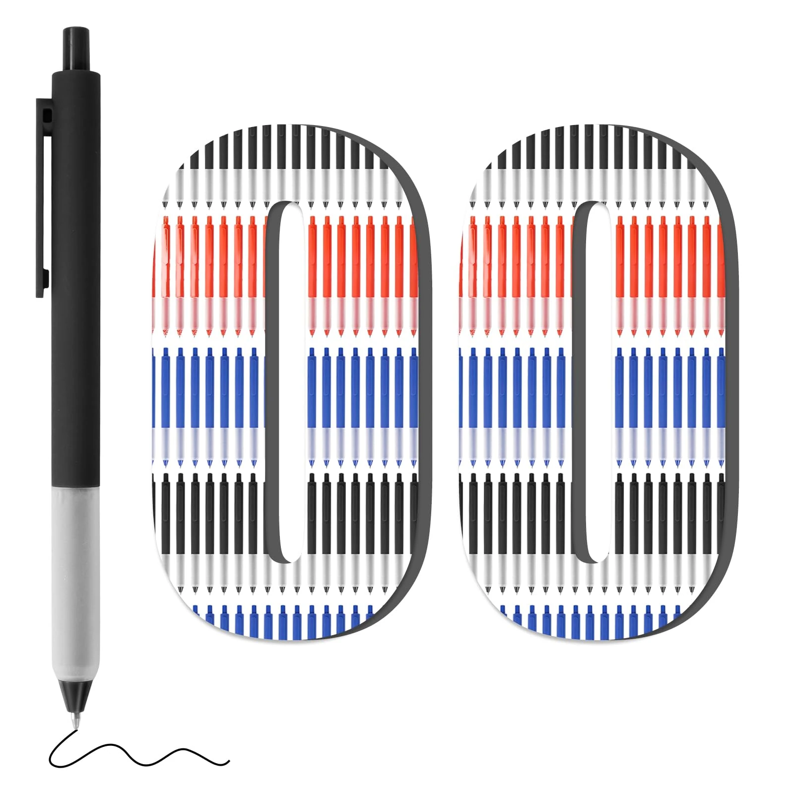 Yuimion 100 Pcs Retractable Ballpoint Pens Medium Point (1.0mm) Rollerball Pens for Smooth Writing Women Men Gifts, (40Black&40Blue&20Red Ink) for Journaling School and Office Supplies Use