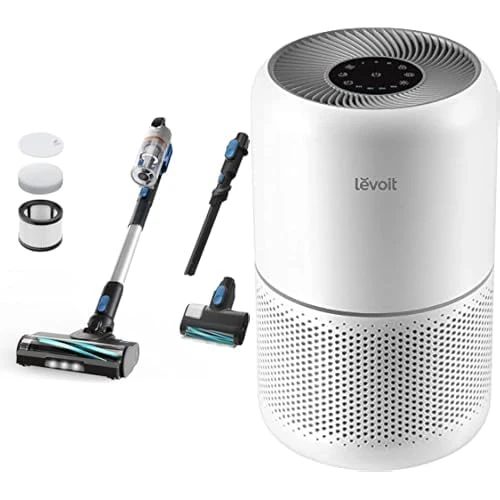 Levoit Cordless Vacuum Cleaner with HEPA Filter, Powerful 90AW 60Mins, Mini Motorized Brush&Crevice Tool, Air Purifier for Home Bedroom with HEPA & Carbon Filters CADR 187 m³/h, 80m² - Image 1