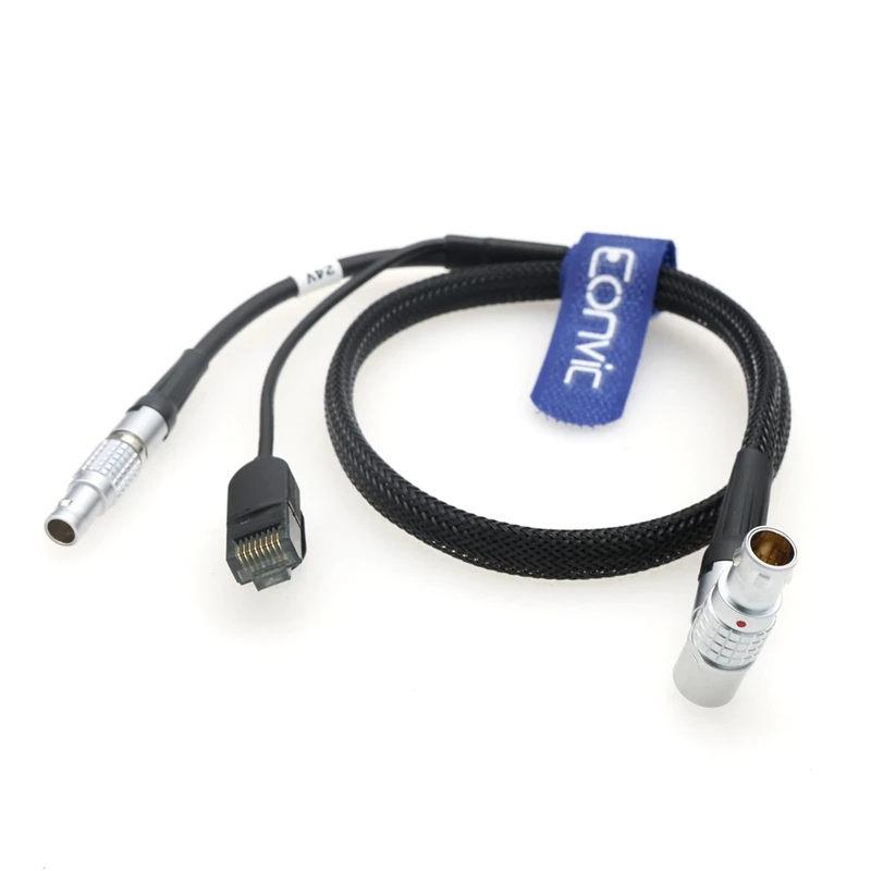 Eonvic Rotatable Right Angle 10 Pin to RJ45 and 2 Pin Male Ethernet Camera Control Cable for ARRI Alexa Mini LF XT SXT S35 Camera