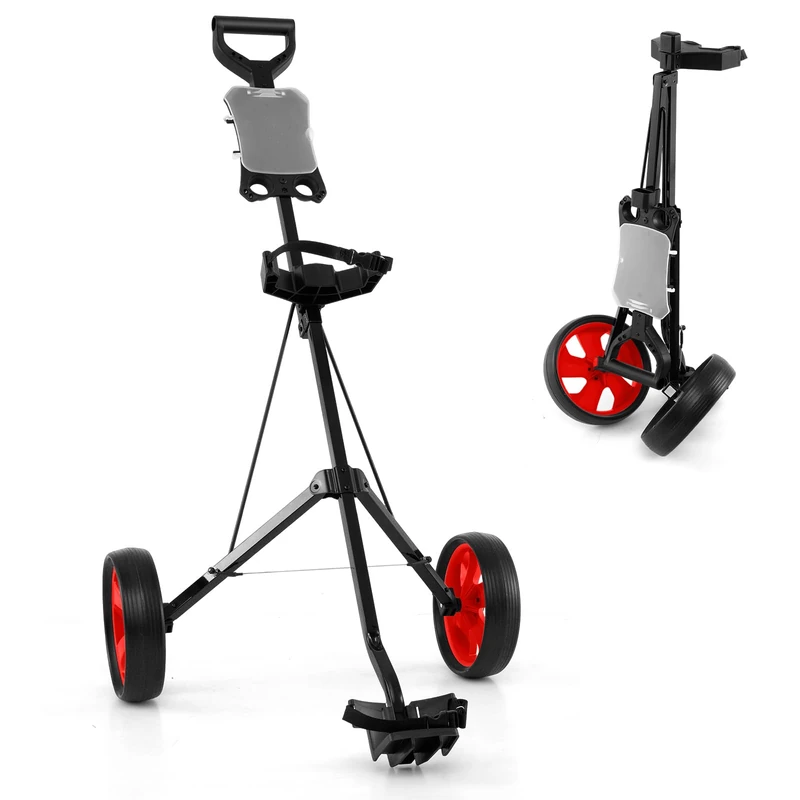 GYMAX 2 Wheel Golf Cart (Red)
