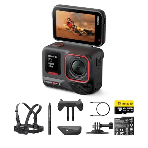 Insta360 Ace Pro 2 Winter Bundle - 8K Waterproof Action Camera Co-Engineered with Leica, 1/1.3" Sensor, Dual AI Chip, Leading Low Light, Superior Audio, Flip Screen & AI Editing for Vlogs