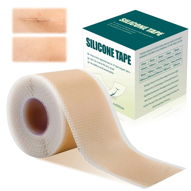 Nacerlary Silicone Scar Tape 1.6" x 120" Roll - Ideal for Surgery Scars