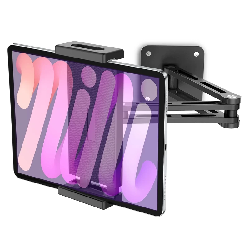 urmust Tablet Wall Mount Holder, 360° Rotation Adjustable iPad Wall Holder, with Aluminum Extendable Arm Adjustable for iPad Mini/Air/Pro/Galaxy Tab/Kindle/Switch, All 4.9"-13" Phones & Tablets