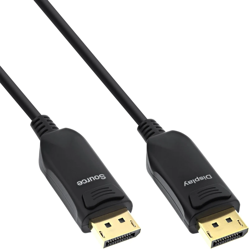 InLine DisplayPort 2.1 AOC Cable, Active, UHBR 13.5, 10K/8K/4K, Lossless Transmission, with Metal Connectors, 20m, Black, 17220A