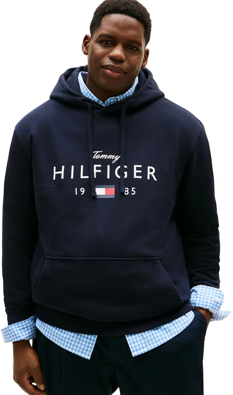 Tommy Hilfiger Men BT-BRNDLOVE BIG HILFIGER HOODY-B MW0MW42997 Pullover Hoodie, BLUE, 3XL_Plus