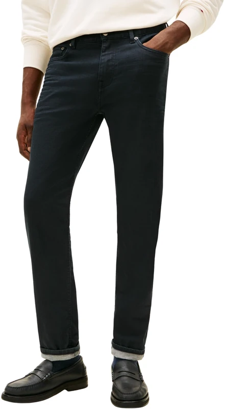 Tommy Hilfiger Men Straight Denton STR Brent Black MW0MW41900 Straight, Denim, 36W / 30L