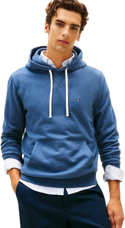 Tommy Hilfiger Men ESS SEASONAL FLEECE HOODY MW0MW39997 Pullover Hoodie, BLUE, L
