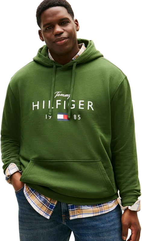 Tommy Hilfiger Men BT-BRNDLOVE BIG HILFIGER HOODY-B MW0MW42997 Pullover Hoodie, GREEN, XXL_Plus