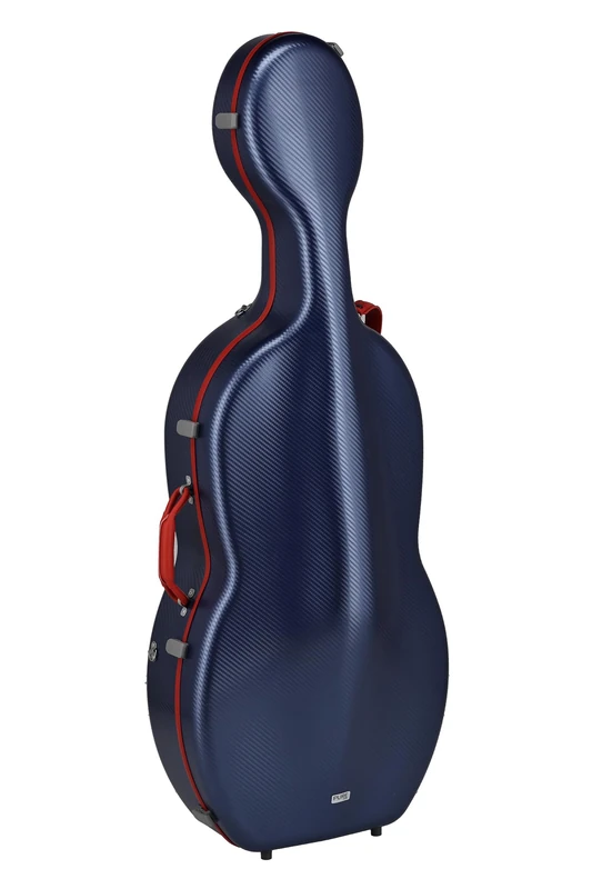 GEWA Cello Case FUN Series Polycarbonate 4/4 Blue/Red, Interior Black, 2 Removable Backpack Straps, Accessory Pocket, Padded Suspension, Additional Side Handle
