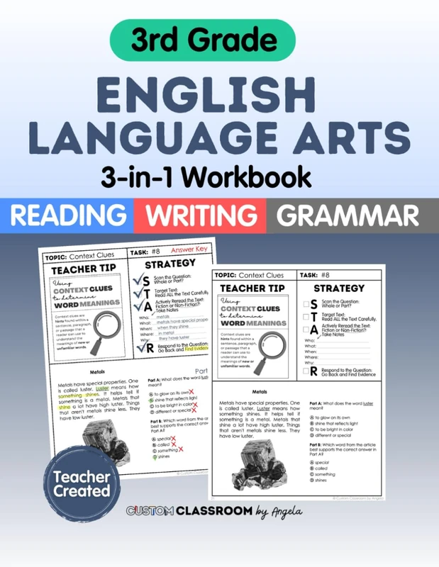 Complete 3rd Grade ELA Practice Workbook: Reading Comprehension, Writing Strategies, and Grammar for Summer & Test Prep: Master key ELA skills with ... for summer learning and STAAR test success.