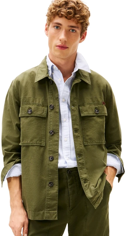 Tommy Hilfiger Men GMD UTILITY SHIRT JACKET MW0MW41873 Other Jackets, GREEN, L