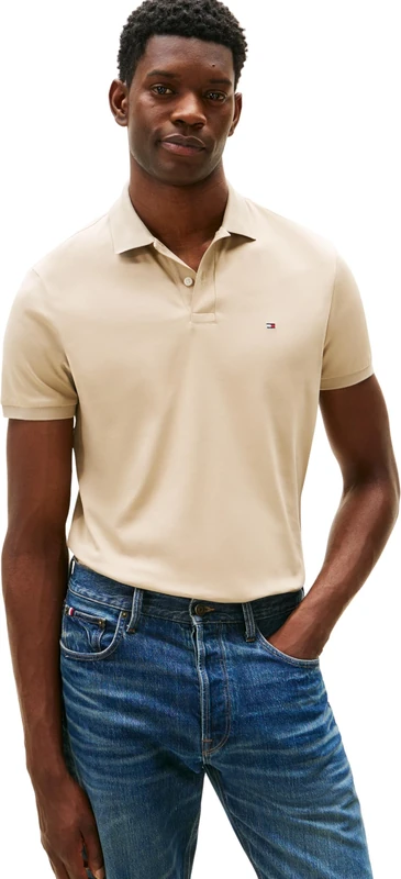 Tommy Hilfiger Men Liquid Cotton REG Seasonal Polo MW0MW39994 S/S Polo, Khaki, XL