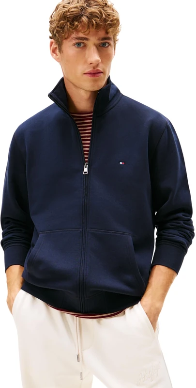 Tommy Hilfiger Men ESSENTIAL FLEECE STAND COLLAR MW0MW41759 Zip Through Sweatshirt, BLUE, XXL