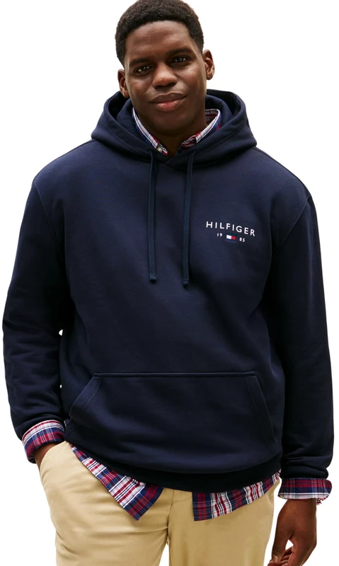 Tommy Hilfiger Men BT-BRAND LOVE HILFIGER HOODY-B MW0MW42995 Pullover Hoodie, BLUE, 3XL_Plus