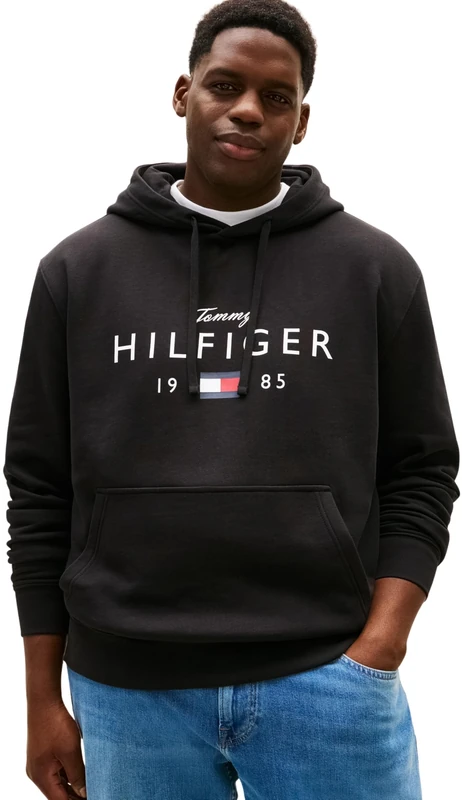Tommy Hilfiger Men BT-BRNDLOVE BIG HILFIGER HOODY-B MW0MW42997 Pullover Hoodie, BLACK, XXL_Plus