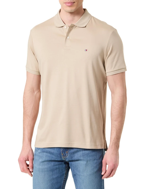Tommy Hilfiger Men Liquid Cotton REG Seasonal Polo MW0MW39994 S/S Polo, Khaki, M