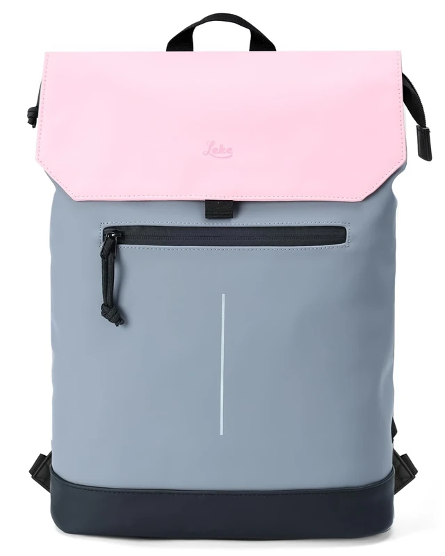Lekespring Laptop Backpack Women-Waterproof Rucksack Bag for Women, School Bag for Girls, Work Backpack for Ladies, Gray+Pink