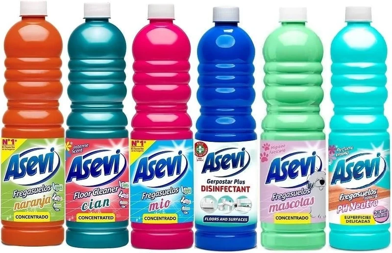 Asevi Floor Cleaner Bundle (6 x 1L) Concentrated Spanish Cleaning Products