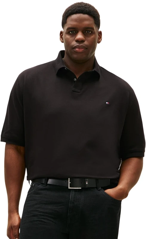 Tommy Hilfiger Men BT -1985 Regular Polo -B MW0MW43017 S/S Polo, Black, 4XL_Plus