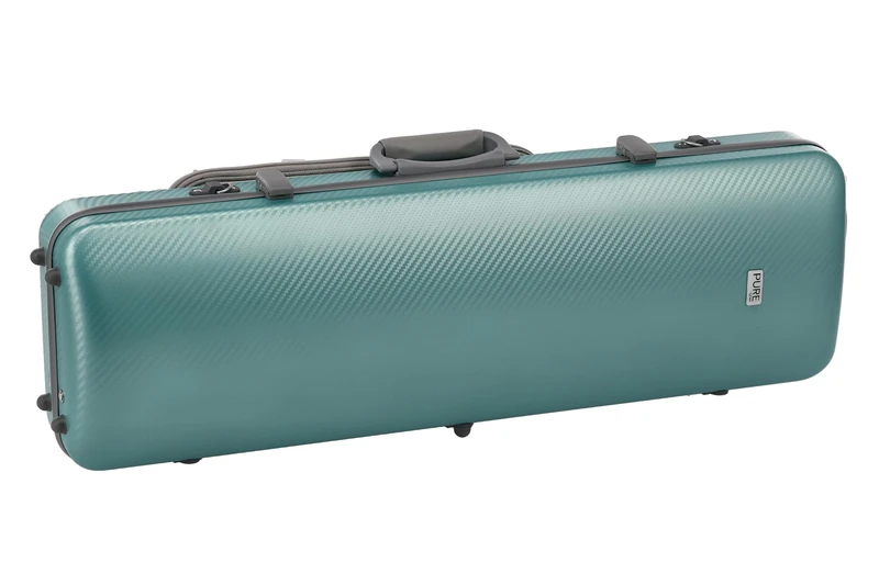 GEWA Violin Case Fun Series Polycarbonate 4/4-1/2 Size Green/Grey, Interior Black, 2 Removable Backpack Straps, Accessory Pocket, Padded Suspension, Additional Side Handle