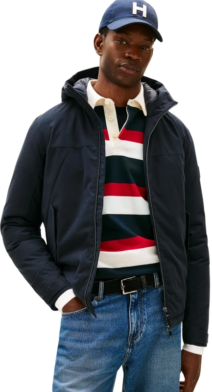 Tommy Hilfiger Men TECH HOODED SHORT PADDED JKT MW0MW42823 Other Jackets, BLUE, M