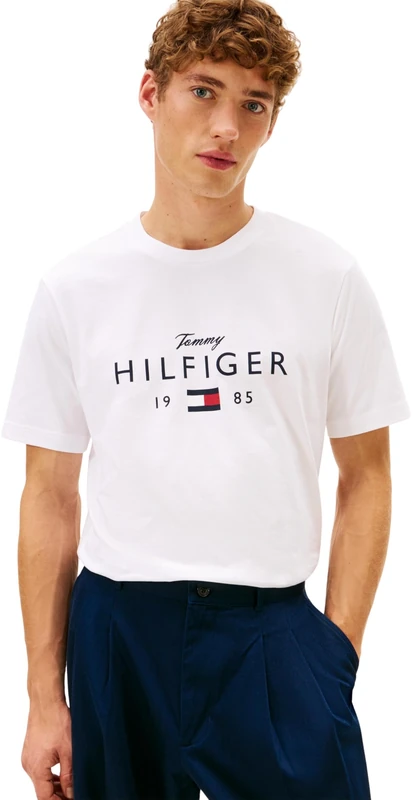 Tommy Hilfiger Men Brand Love Big Hilfiger TEE MW0MW41455 S/S T-Shirt, White, M