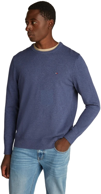 Tommy Hilfiger Men Essential SSNL Cotton Crew Neck Sweater Blue S