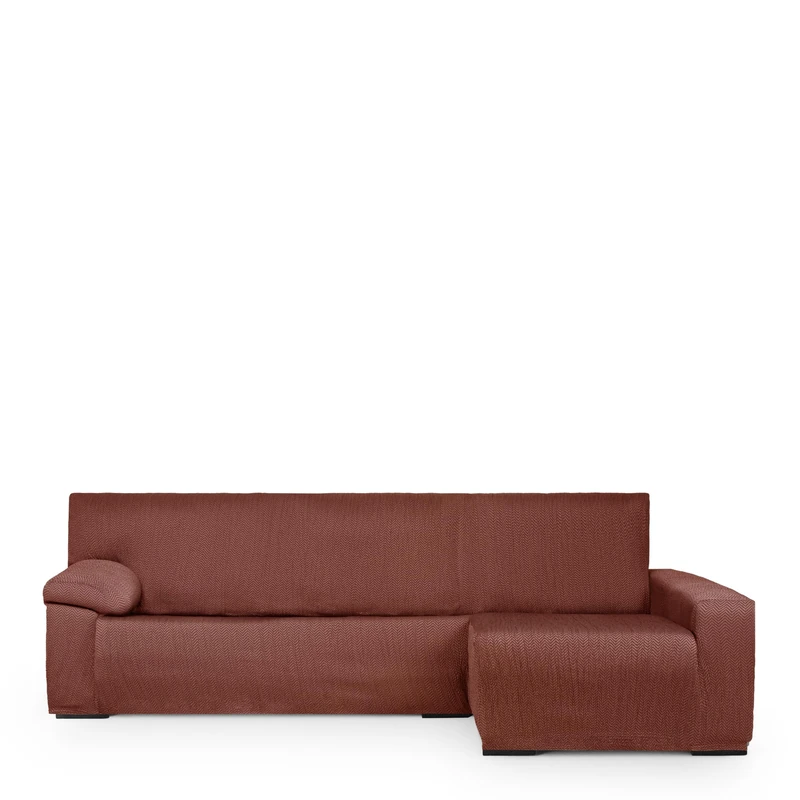 Eysa Light Sofa Cover for Chaise Longue Mini with Long Arm Right Side Front View Caldera Colour