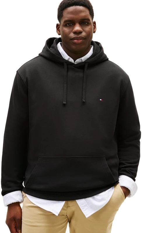 Tommy Hilfiger Men BT-ESSENTIAL TERRY HOODY-B MW0MW43004 Pullover Hoodie, BLACK, 5XL_Plus