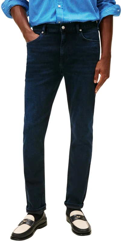 Tommy Hilfiger Men Slim Bleecker Calder Blue Black MW0MW41906 Slim, Denim, 33W / 36L