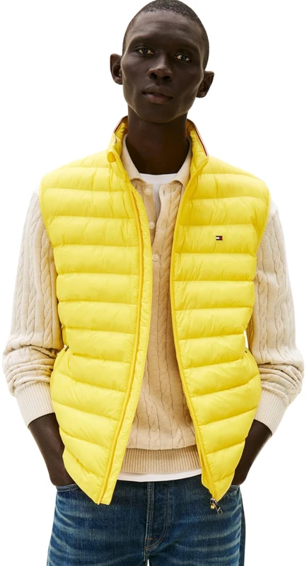 Tommy Hilfiger Men PACKABLE RECYCLED VEST MW0MW37677 Vest, YELLOW, S