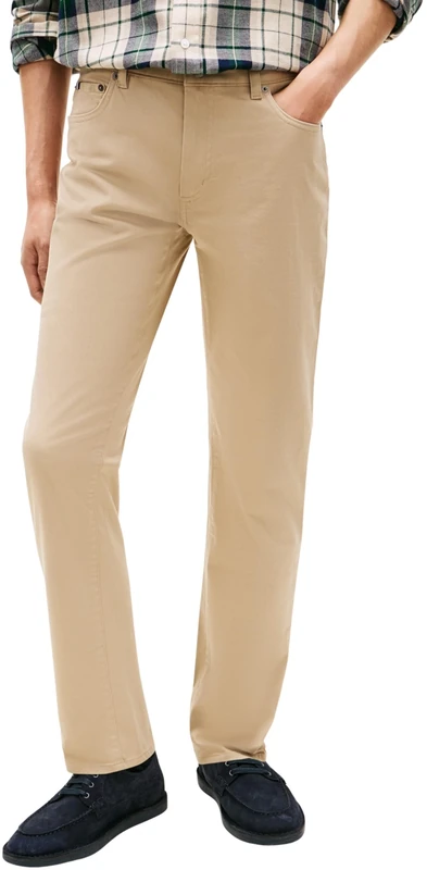 Tommy Hilfiger Men Denton 5PKT Sateen MW0MW42005 5 Pocket Pants, Beige, 31W / 32L