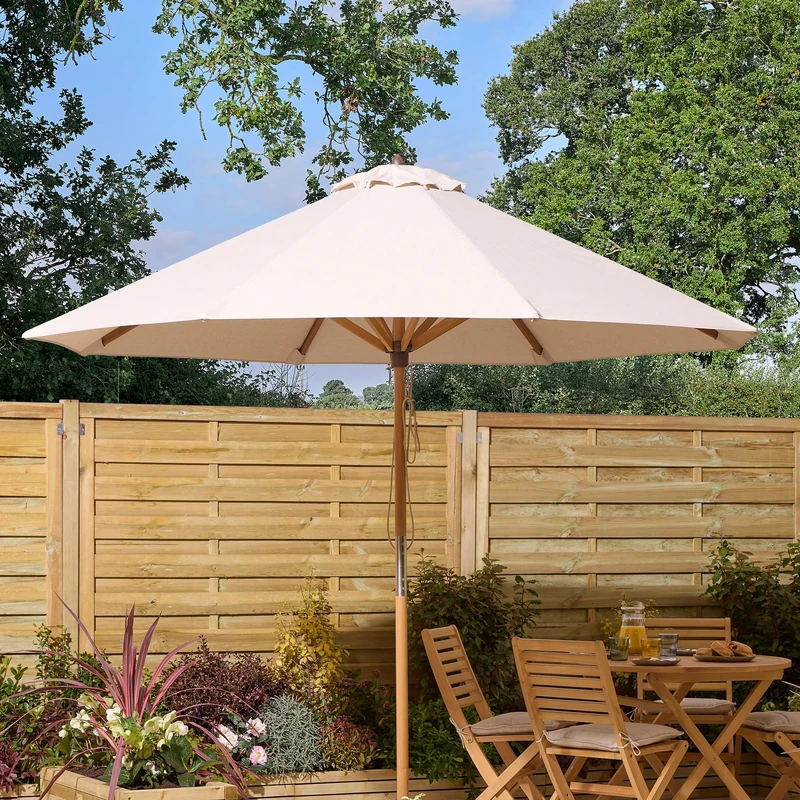 Rowlinson Ashdown Wooden Parasol - 2.7m