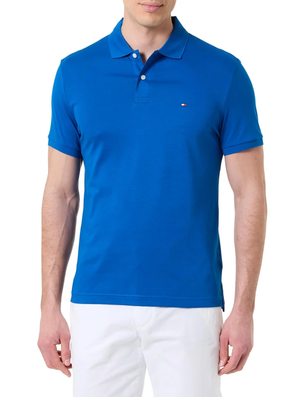 Tommy Hilfiger Men Liquid Cotton REG Seasonal Polo MW0MW39994 S/S Polo, Blue, S