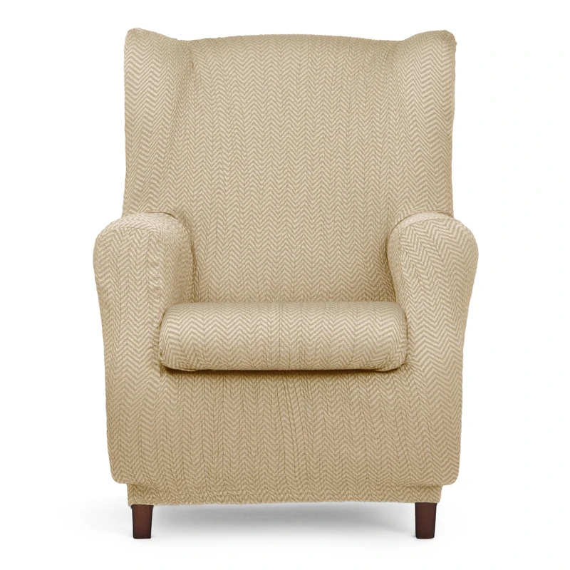 Eysa Luz Elastic Sofa Cover for Wingback Armchair Colour Beige