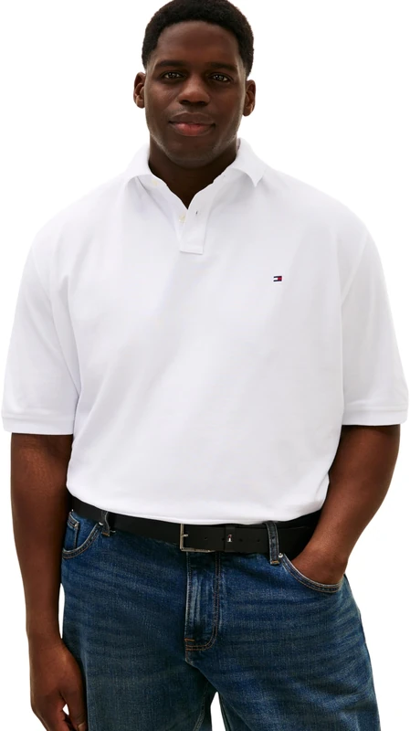 Tommy Hilfiger Men BT -1985 Regular Polo -B MW0MW43017 S/S Polo, White, 5XL_Plus