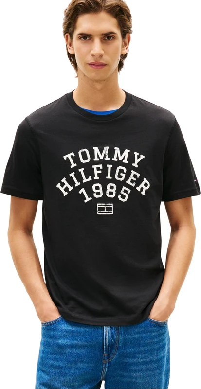 Tommy Hilfiger Men Hilfiger Arch TEE MW0MW41470 S/S T-Shirt, Black, S