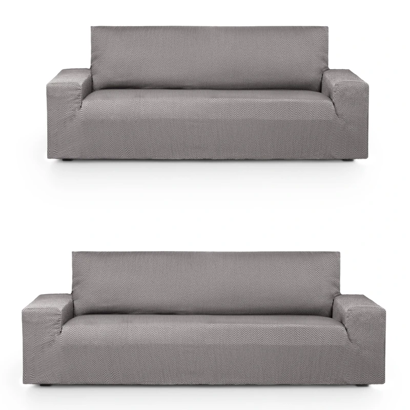 Eysa Luz Elastic Sofa Cover Pack Duo 3 + 2 Seater Grey - Image 1
