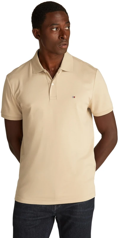 Tommy Hilfiger Men Liquid Cotton REG Seasonal Polo MW0MW39994 S/S Polo, Khaki, XS
