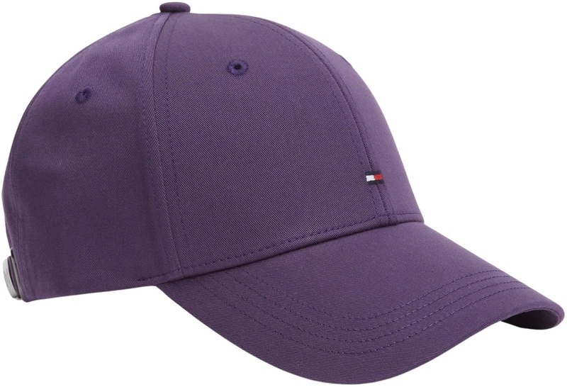 Tommy Hilfiger Men's TH Flag Cotton 6 Panel Cap AM0AM13008 Cap, Purple, One Size