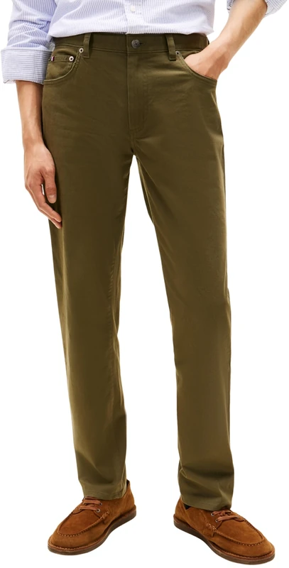 Tommy Hilfiger Men Denton 5PKT Sateen MW0MW42005 5 Pocket Pants, Khaki, 30W / 34L - Image 1