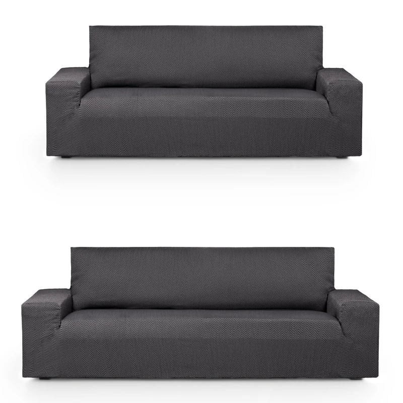 Eysa Luz Elastic Sofa Cover Pack Duo 3 + 2 Seater Anthracite