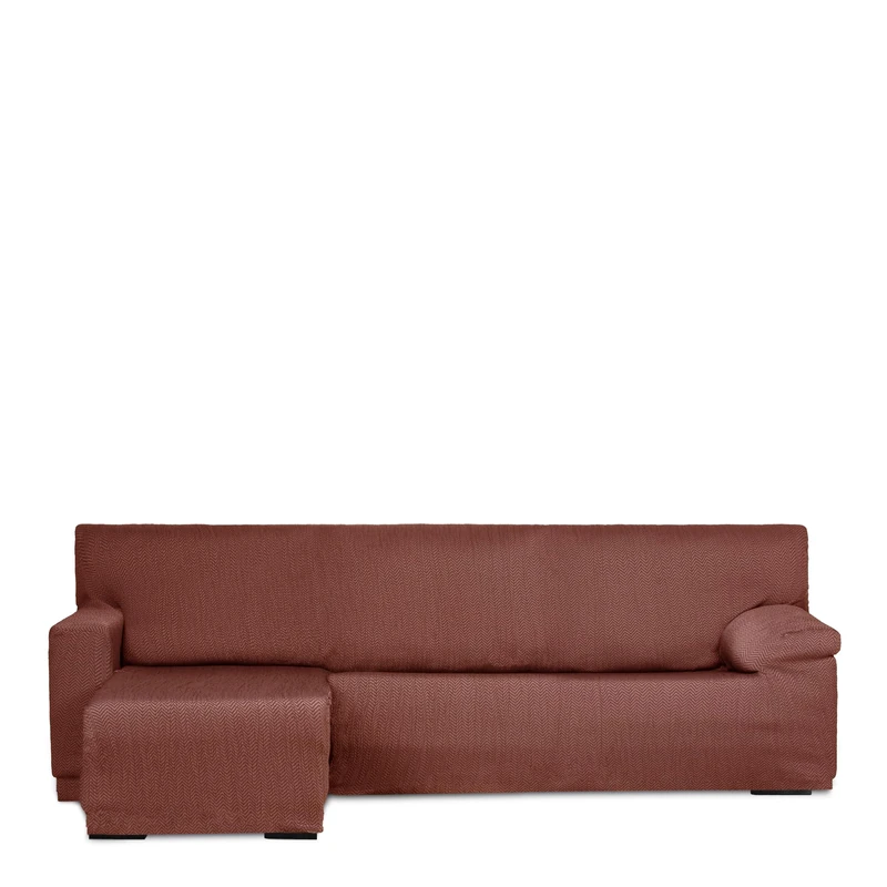 Eysa Light Sofa Cover for Chaise Longue Mini with Short Arm Left Side Front View Caldera Colour