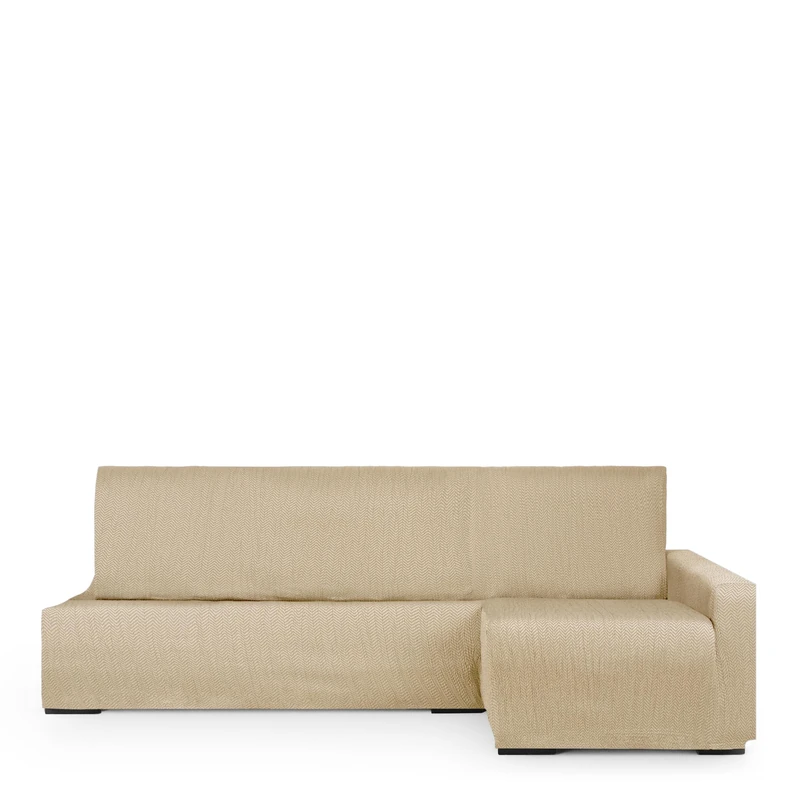Eysa Light Sofa Cover for Chaise Longue Bed Right Side Beige