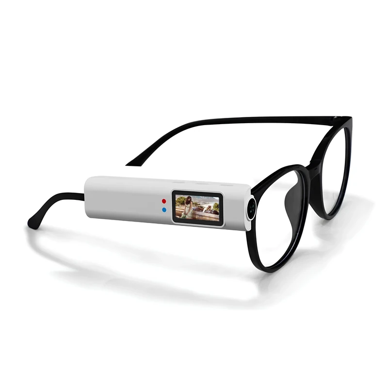 Pufei Smart Camera Glasses 2.7K HD Recording - WiFi Enabled h-idden Video Glasses with 0.96" IPS Screen | Sports DV for Driving, Hiking, Meetings | 60-Min Battery & Voice Control（Mit 128GB Card）